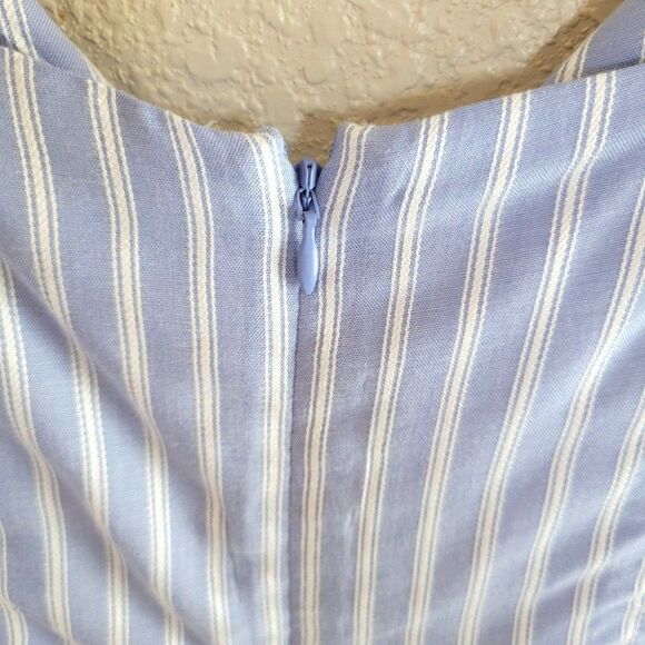 J.Crew Womens Jumpsuit Blue 14 Plus-Size Sleeveless Striped NEW Lined - Picture 8 of 11